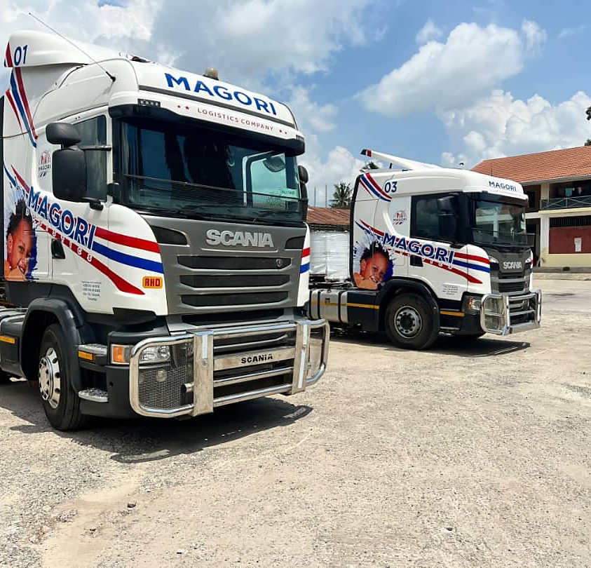 Two Magori Logistics tractor units in the sun